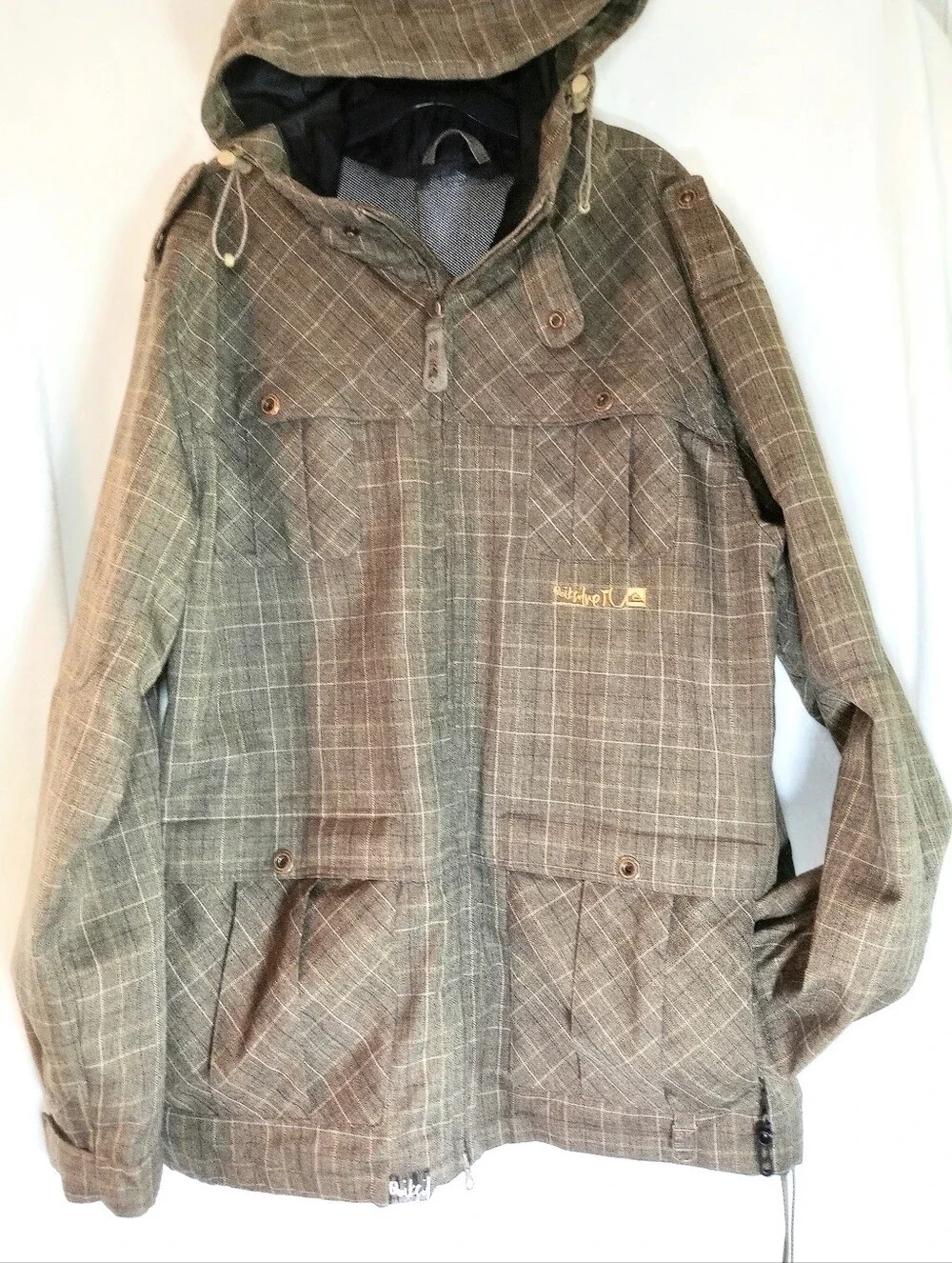 Quiksilver J Turn Ski Jacket Heavy Insulated Utility Snow Coat Winter Sports Y2K